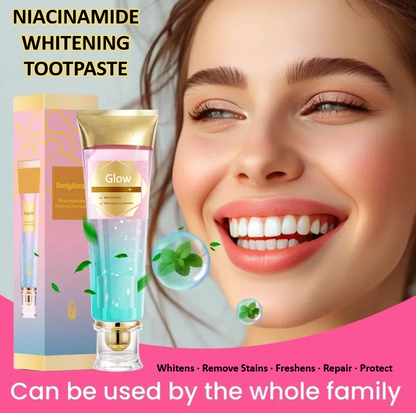 The CrystalGlow Whitening Toothpaste - Niacinamide Formula, Instant Whitening Effect, and 7 Day Enamel Repair + 50% OFF
