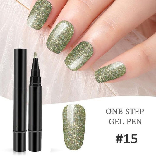 Glazelle – 18-Color One Step Gel Nail Pen Set with Mini UV Lamp +Bu 1 Get 1 FREE