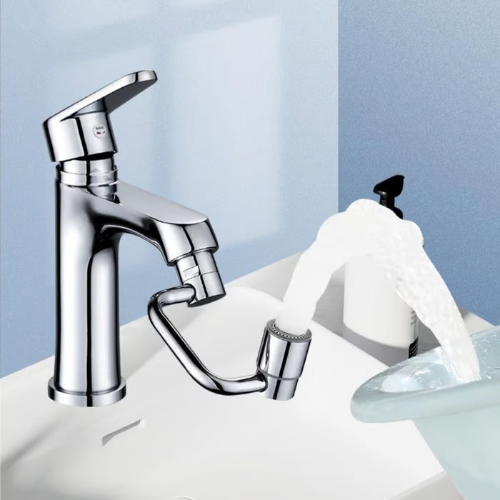 The AquaFlow Faucet Extender - 1440° Rotation for Hands-Free Washing + 50% OFF