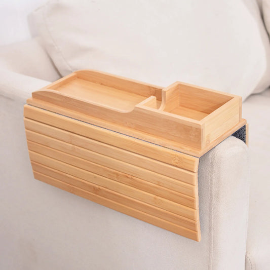The LoungeLedger Tray - Universal Organizer, Stable & Non-Slip, and Natural Bamboo Build + 50% OFF
