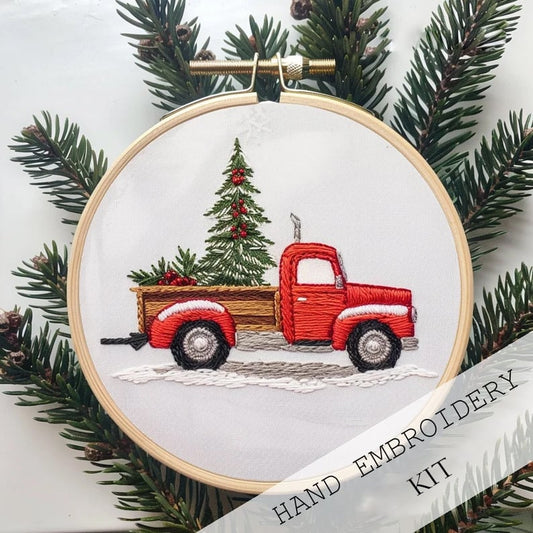 The Snowy Village Embroidery Kit - Create a Christmas Heirloom + 50% OFF