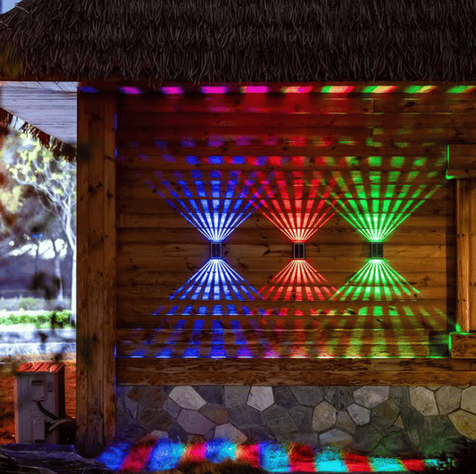 The AuraBeam Solar Wall Lights - Dual Beam Elegance, 12-Hour Power, and Zero Wiring + 50% OFF