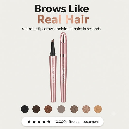 Plumelle – Waterproof 4-Tip Micro-Fork Eyebrow Pencil for Natural Hair-Like Brows - BUY 1 + 1 FREE