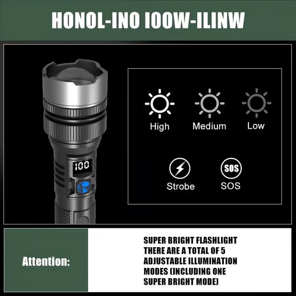 The AuraBeam Skyfire 1056 - 1000lm High-Lumen, 2-in-1 Power Bank & Flashlight + 50% OFF