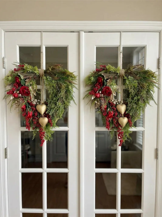 The AuraHeart Farmhouse Wreath - Rustic Charm for Valentine’s Day + 50% OFF