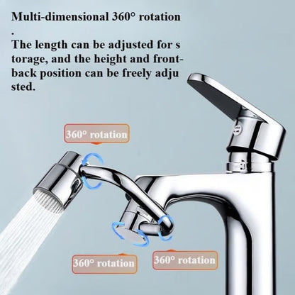 The AquaFlow Faucet Extender - 1440° Rotation for Hands-Free Washing + 50% OFF