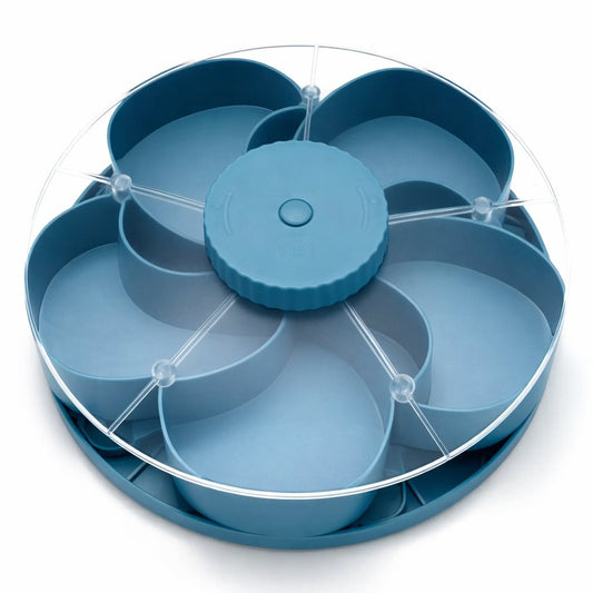 Gatherly™ – 5-Compartment Rotating Snack Serving Tray with Non-Slip Base + 50% OFF