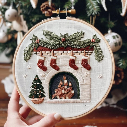 The Snowy Village Embroidery Kit - Create a Christmas Heirloom + 50% OFF