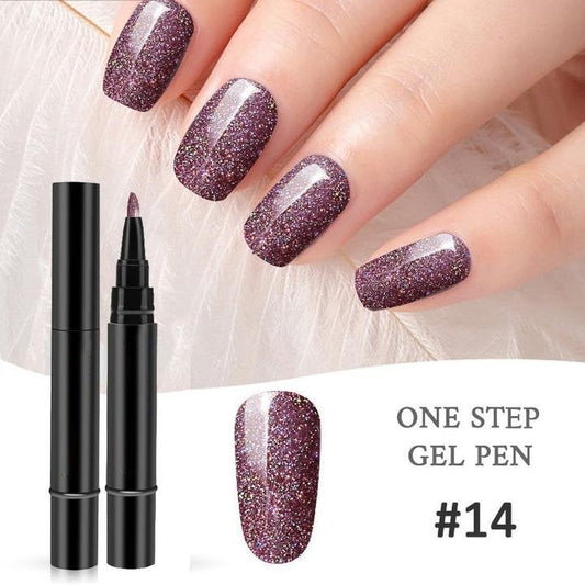 Glazelle – 18-Color One Step Gel Nail Pen Set with Mini UV Lamp +Bu 1 Get 1 FREE