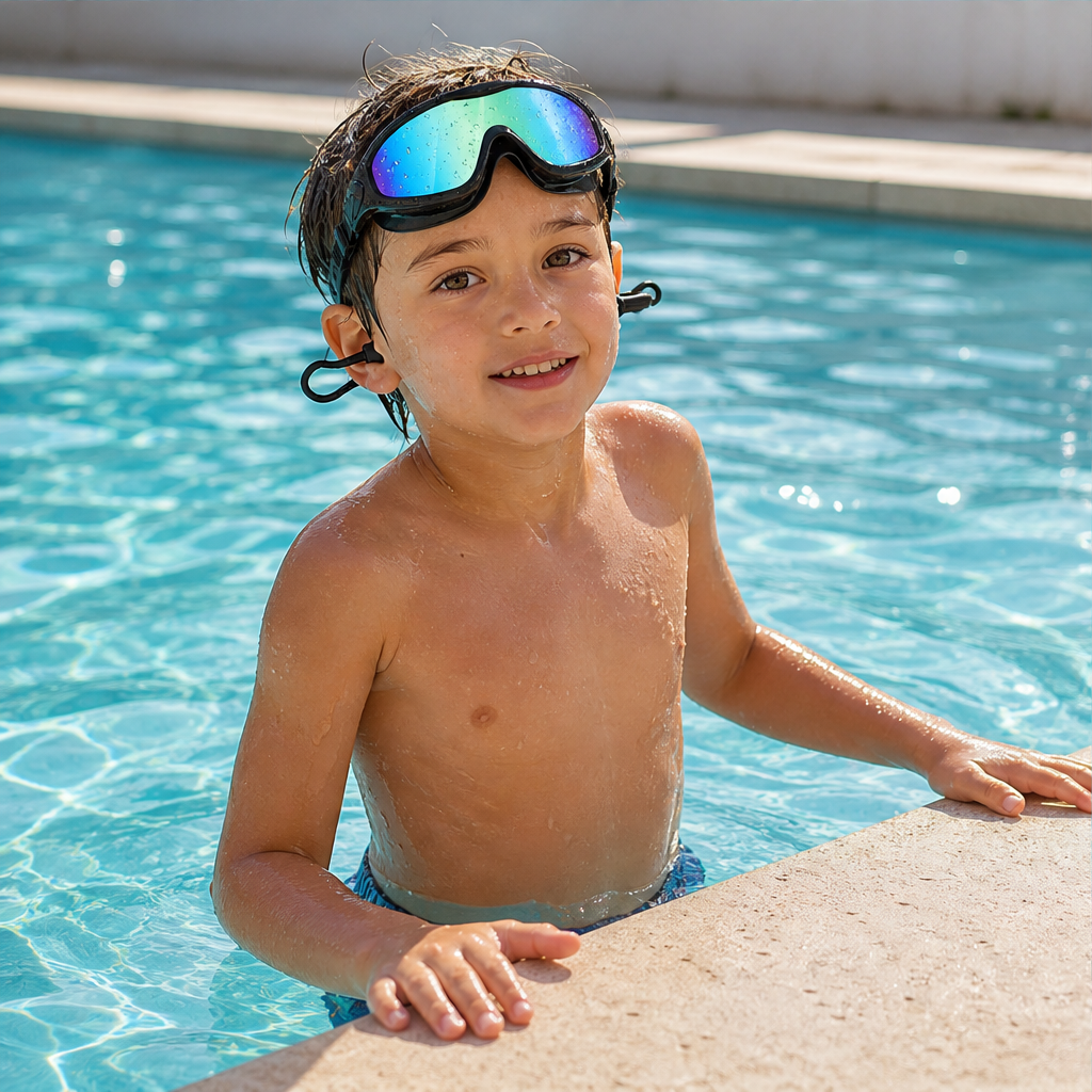 Otterly – Anti-Fog Kids Swim Goggles Set with Built-In Ear Plugs & UV Lenses + 50% OFF