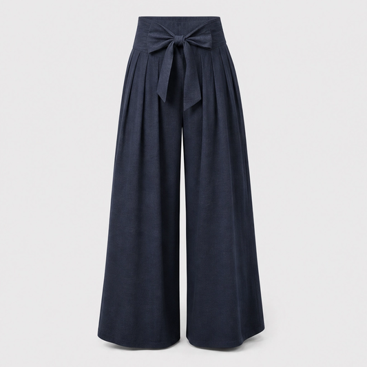 Velloria™ – High-Waisted Tie-Front Wide-Leg Pants with Pockets + 50% OFF