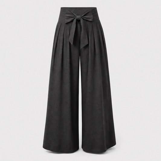 Velloria™ – High-Waisted Tie-Front Wide-Leg Pants with Pockets + 50% OFF
