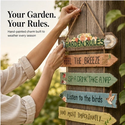 Thistlebrook – Printed Botanical Wooden Hanging Garden Sign + 50% OFF
