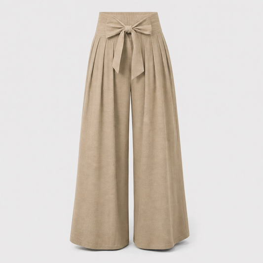 Velloria™ – High-Waisted Tie-Front Wide-Leg Pants with Pockets + 50% OFF