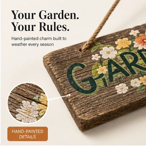 Thistlebrook – Printed Botanical Wooden Hanging Garden Sign + 50% OFF