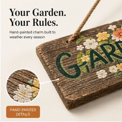 Thistlebrook – Printed Botanical Wooden Hanging Garden Sign + 50% OFF