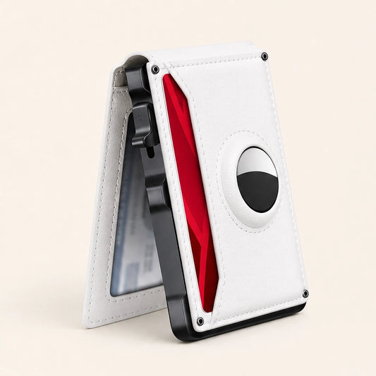 Ashford – Slim Pop-Up Leather Wallet with AirTag Pocket & RFID Blocking for Men + 50% OFF