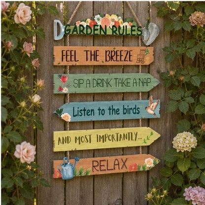 Thistlebrook – Printed Botanical Wooden Hanging Garden Sign + 50% OFF
