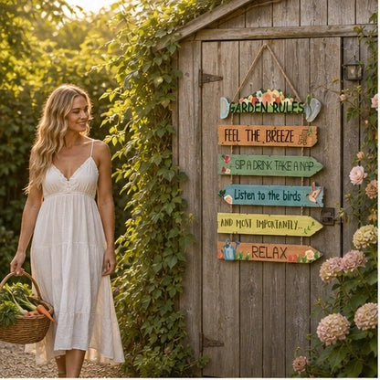 Thistlebrook – Printed Botanical Wooden Hanging Garden Sign + 50% OFF