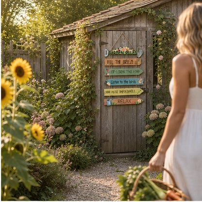 Thistlebrook – Printed Botanical Wooden Hanging Garden Sign + 50% OFF