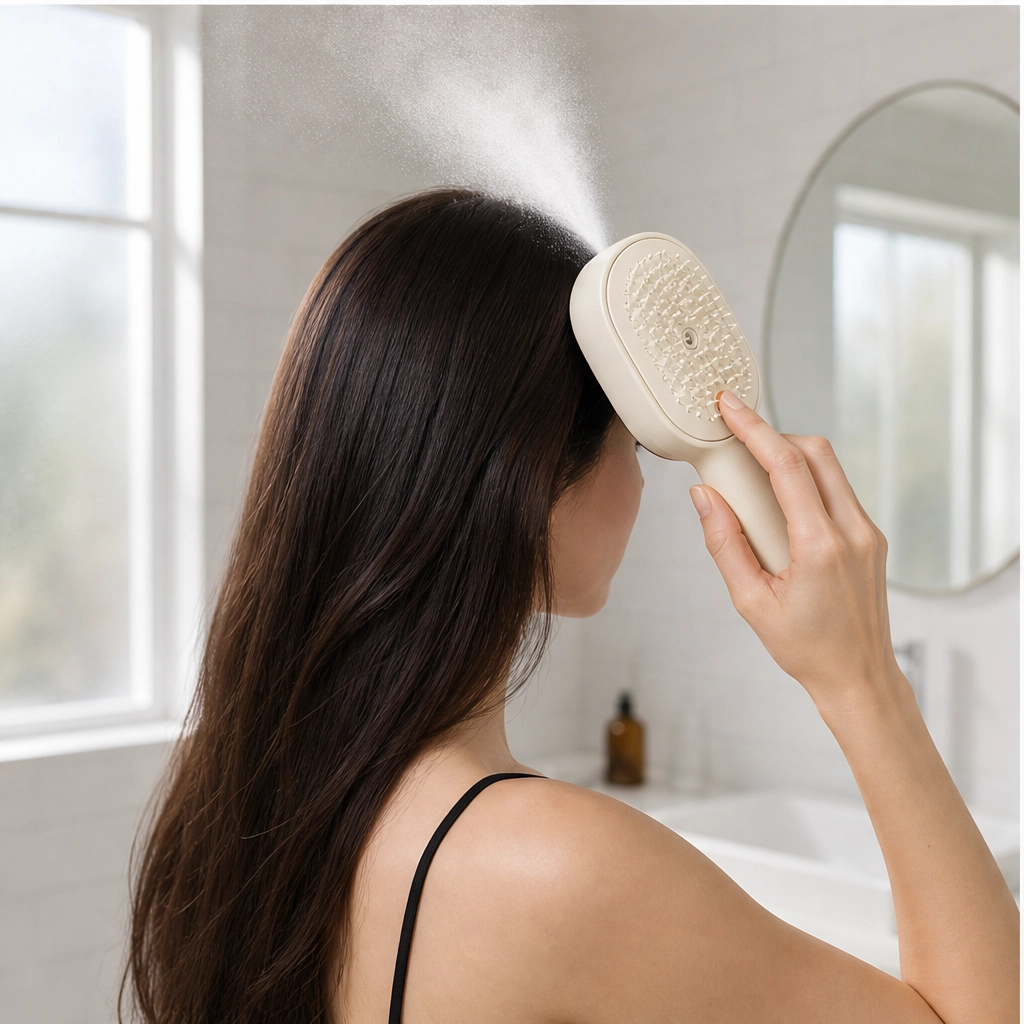 Dewelle™ – Spray, Massage & Detangle 3-in-1 Electric Hair Brush + 50% OFF