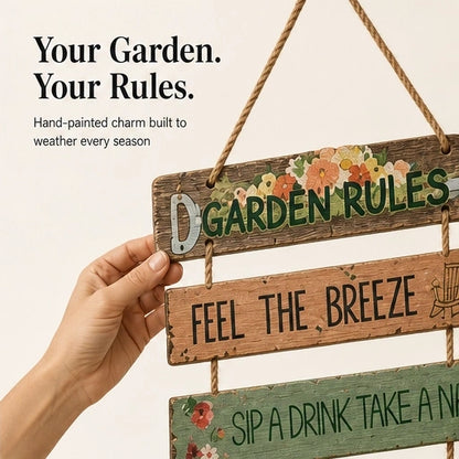 Thistlebrook – Printed Botanical Wooden Hanging Garden Sign + 50% OFF