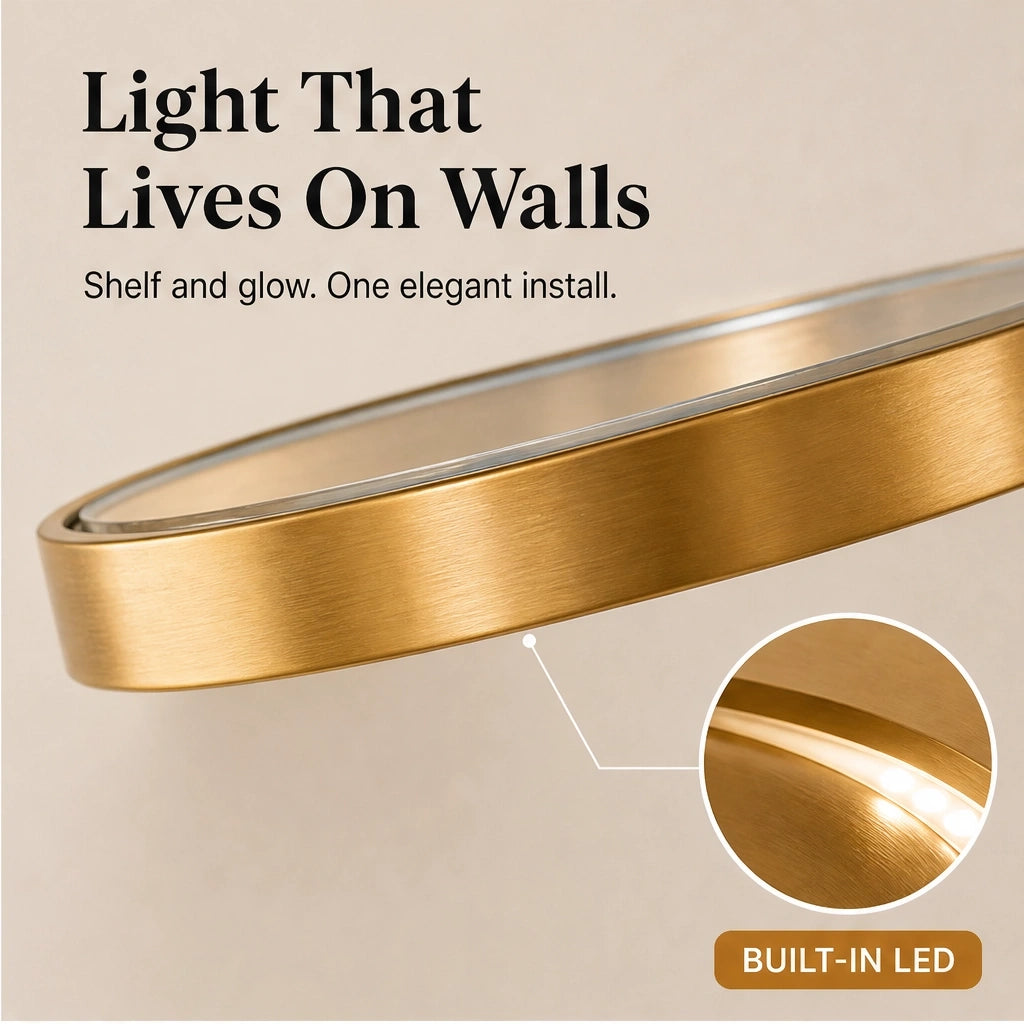 Glowsill – Floating Plant Shelf with Warm LED Uplight, Cordless & Rechargeable + 50% OFF