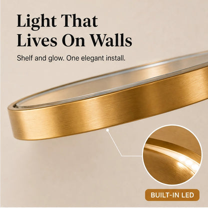 Glowsill – Floating Plant Shelf with Warm LED Uplight, Cordless & Rechargeable + 50% OFF