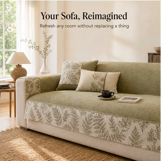 Hearthen™ – Soft Chenille Non-Slip Sofa Cover, Botanical Leaf Design + 50% OFF