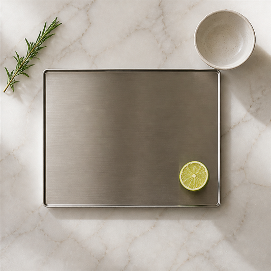 Temper – Non-Porous Stainless Steel Prep Board with Anti-Slip Lipped Edge + 50% OFF
