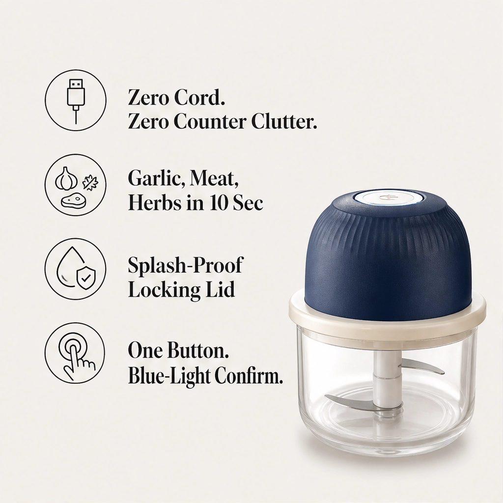 Prepwell™  – Cordless Rechargeable Mini Electric Food Processor + 50% OFF
