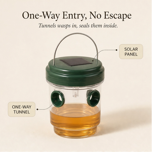 Duskbeacon™ – Solar-Powered LED Wasp & Yellow Jacket Trap with Dual Entry Tunnels +50% OFF