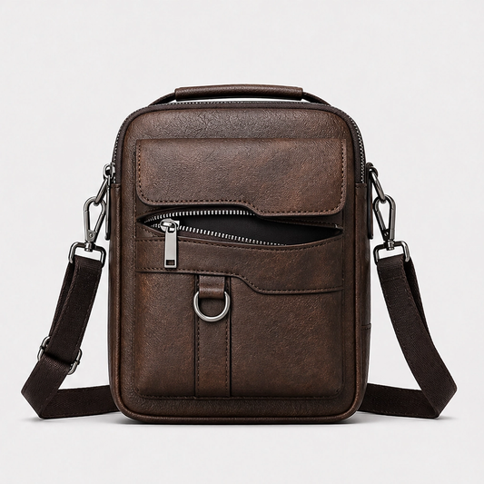 Hewson™ – Slim Multi-Compartment Waterproof PU Leather Crossbody Messenger Bag + 50% OFF