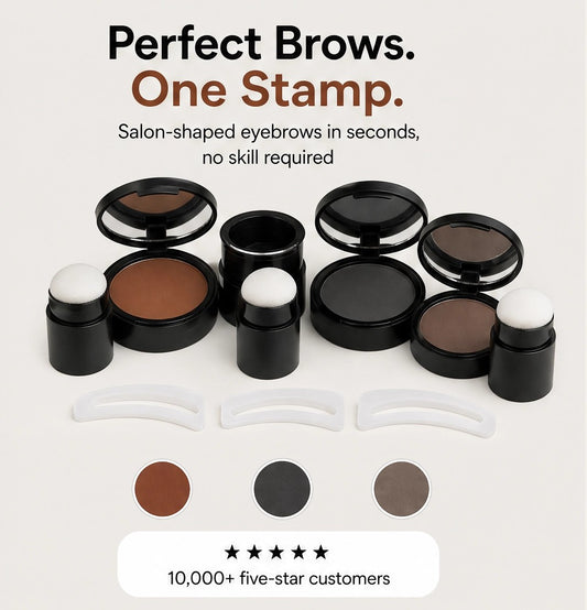 Browvelle – One-Press Stamp Set for Salon-Shaped Eyebrows in Minutes + BUY 1 + PICK 1 FREE COLOR