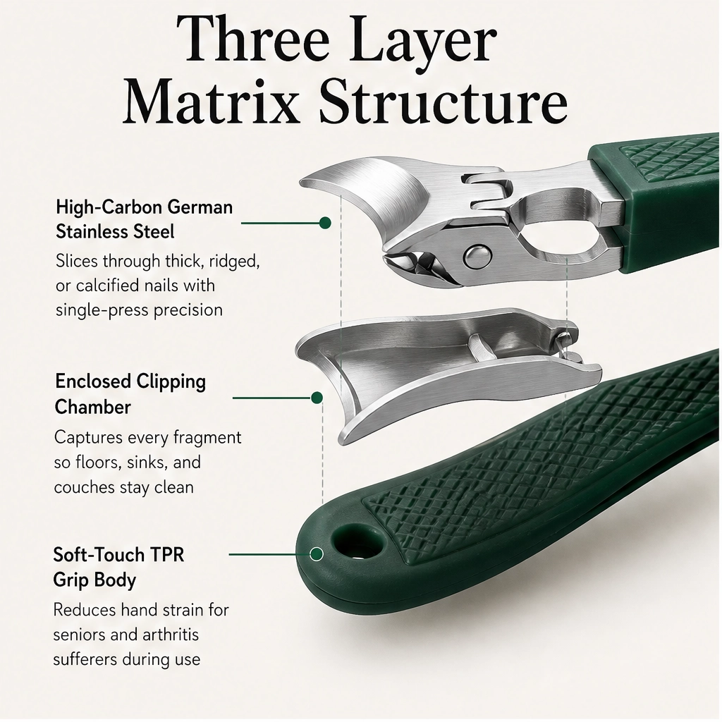 Talonix™ – Wide-Jaw Beveled Clippers for Thick & Ingrown Nails | Anti-Splash, Long Grip +Buy 1 Get 1 FREE