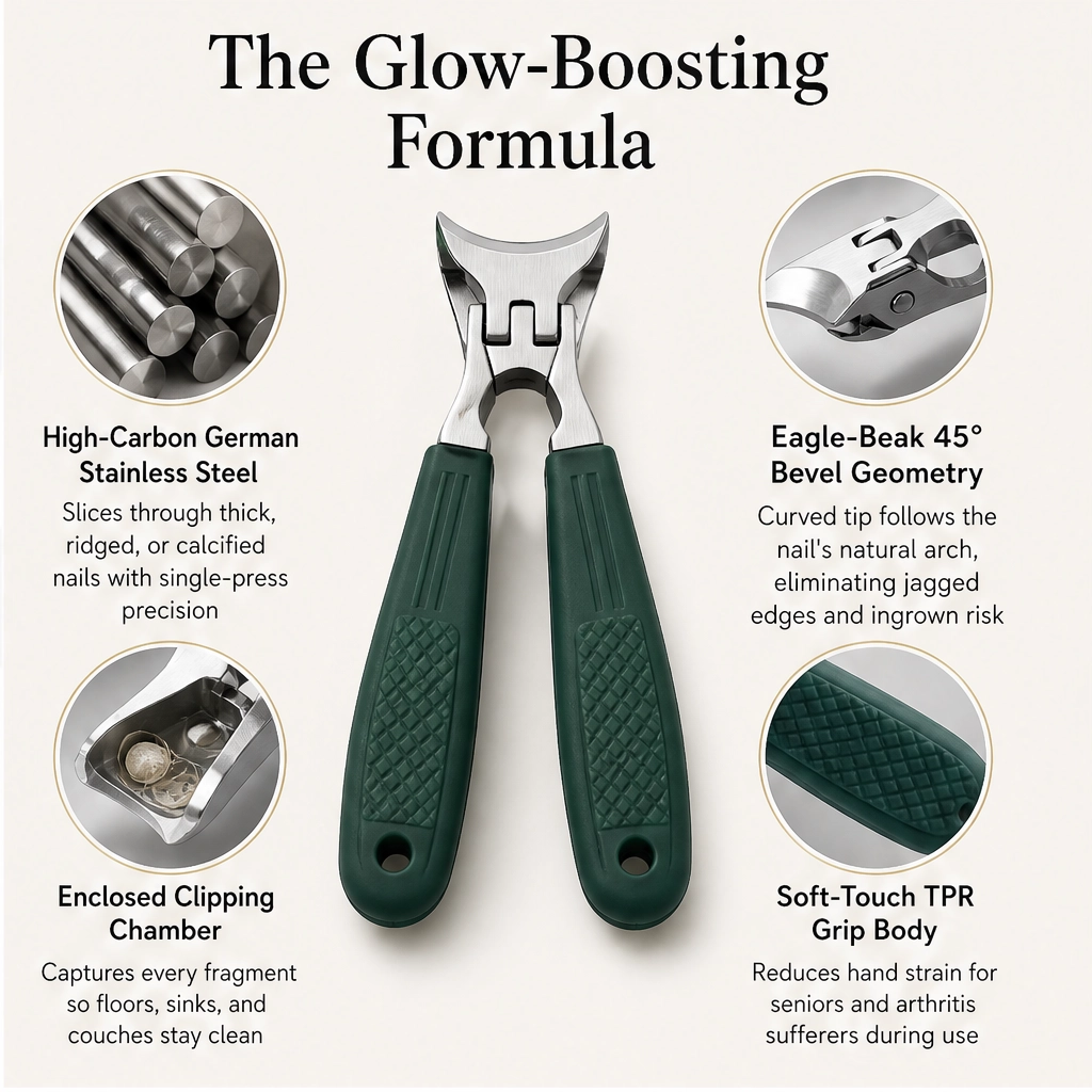 Talonix™ – Wide-Jaw Beveled Clippers for Thick & Ingrown Nails | Anti-Splash, Long Grip +Buy 1 Get 1 FREE