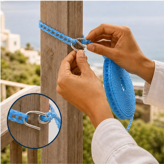Breezelock – Windproof 5M Anti-Slip Clothesline with Hooks + 50% OFF