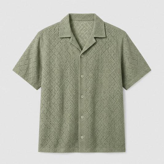 Isola™ – Breathable Open-Weave Cuban-Collar Resort Shirt for Men + 50% OFF