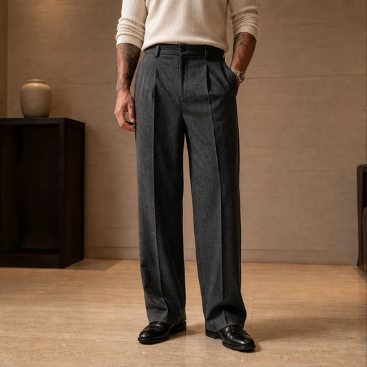 Foldcroft™ – Pleated Wide-Leg Drape Trousers for Men + 50% OFF