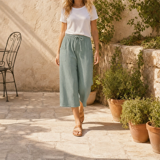 Marleigh™ – Breathable Linen-Blend Wide-Leg Summer Shorts with Adjustable Waist & Deep Pockets +50% OFF