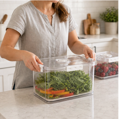 Crispen™ – Produce Saver Containers with Date Timer & Drainage + 50% OFF