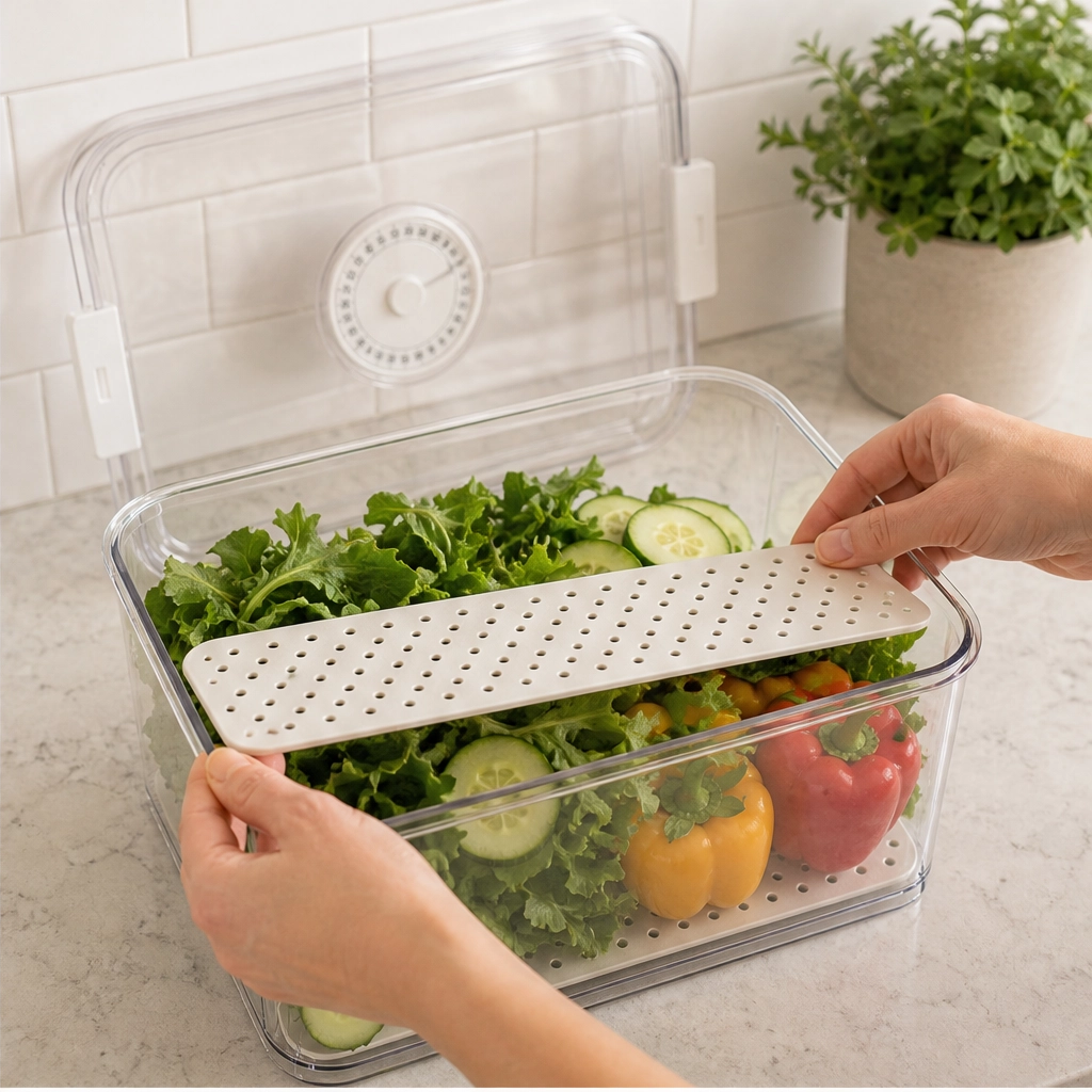Crispen™ – Produce Saver Containers with Date Timer & Drainage + 50% OFF