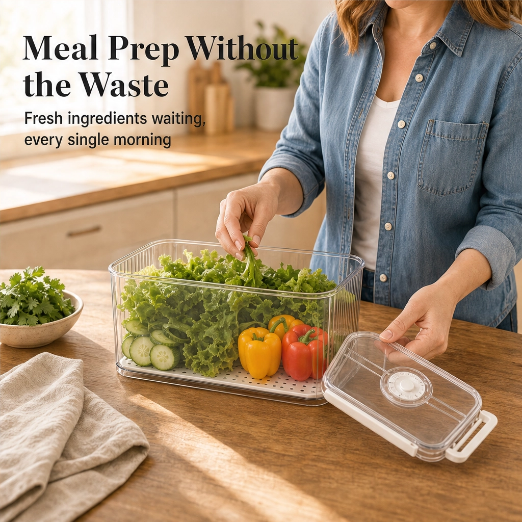 Crispen™ – Produce Saver Containers with Date Timer & Drainage + 50% OFF