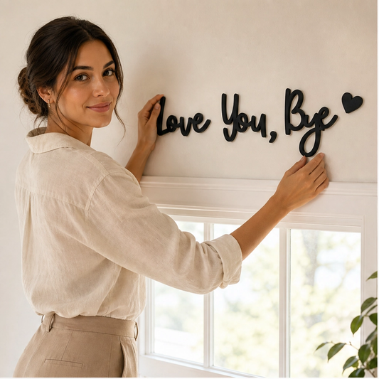 Wrenhollow – "Love You, Bye" No-Drill Wooden Entryway Sign + 50% OFF