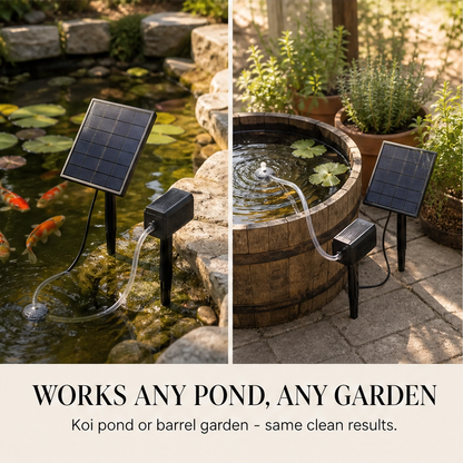Ripplewell™ – Solar Direct-Drive Pond Aerator with Air Pump & Stone + 50% OFF