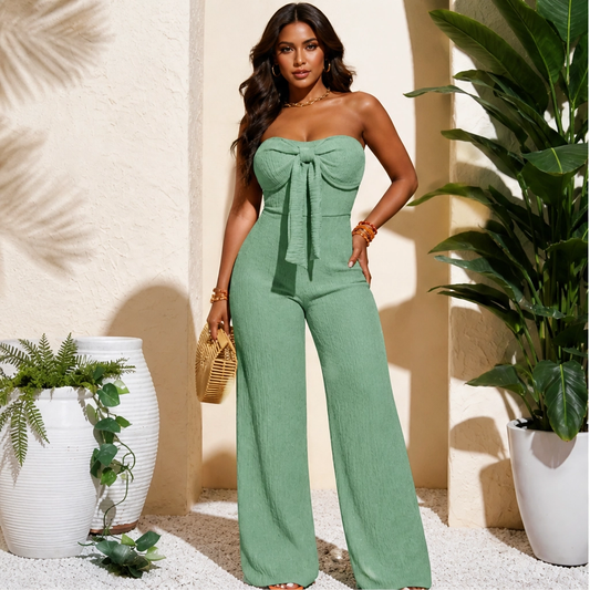 Rivela™ – High-Waisted Bustier Wide-Leg Strapless Jumpsuit + 50% OFF