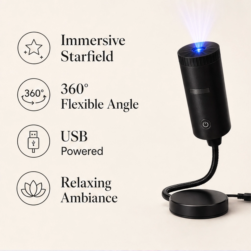 Noctera – Galaxy & Ocean HD Star Projector with 360° Head + 50% OFF