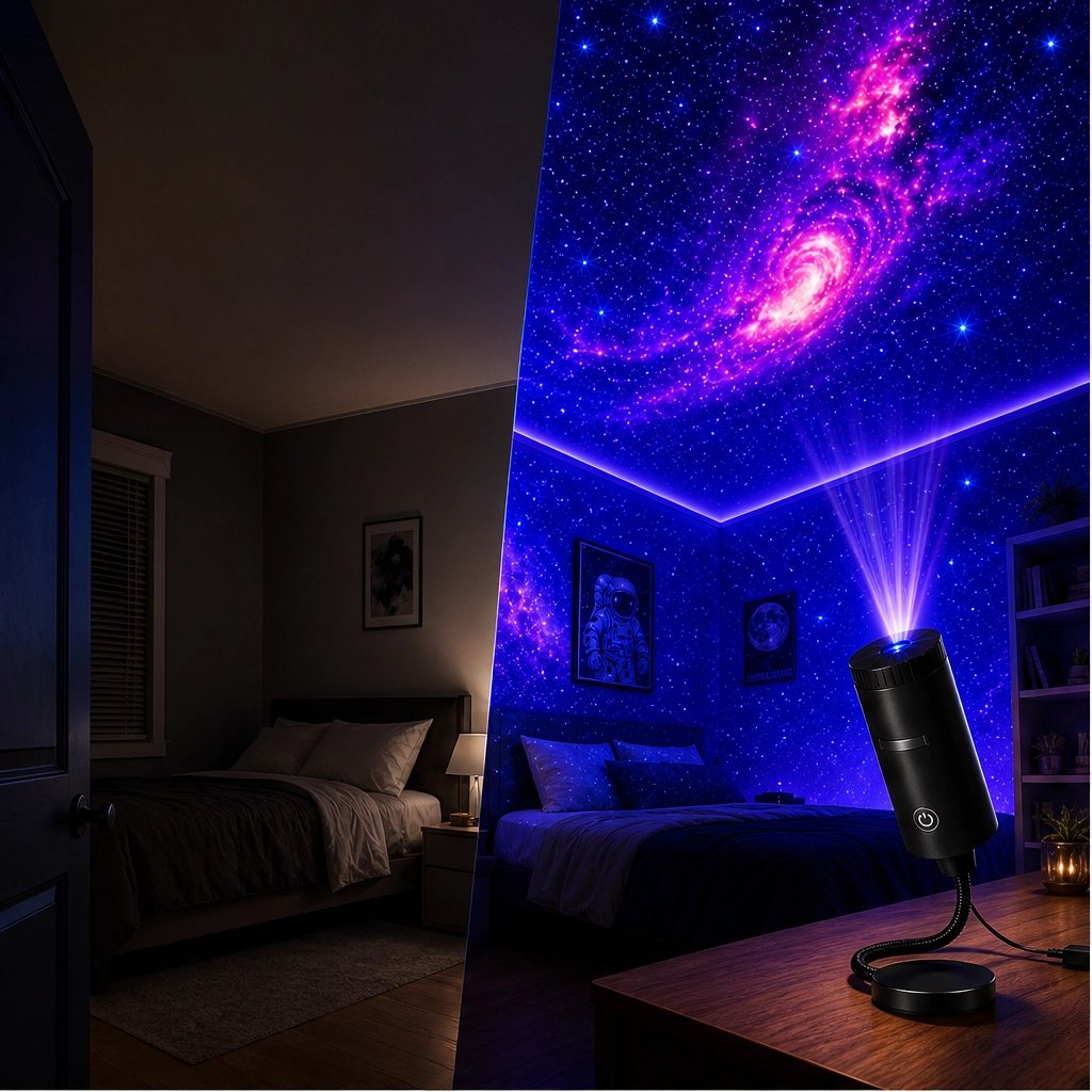 Noctera – Galaxy & Ocean HD Star Projector with 360° Head + 50% OFF