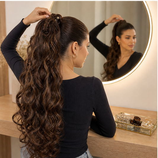 Tressara – Clip-On Wavy Ponytail Extension with Secure Claw Grip + 50% OFF