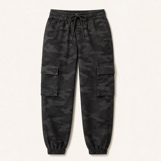 Stryde™ – Tapered Camo Cargo Joggers with Flexible Waist & Deep Pockets + 50% OFF